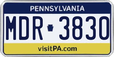 PA license plate MDR3830