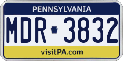 PA license plate MDR3832