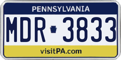 PA license plate MDR3833