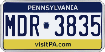 PA license plate MDR3835