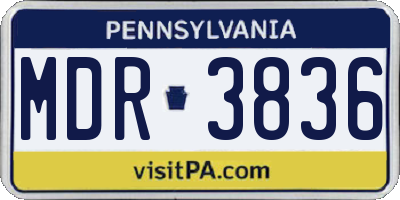 PA license plate MDR3836