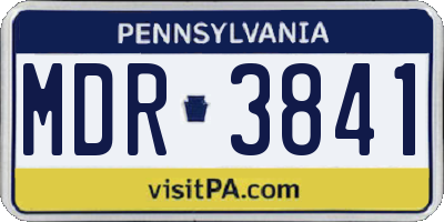 PA license plate MDR3841