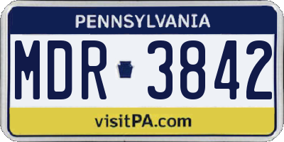 PA license plate MDR3842