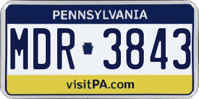 PA license plate MDR3843