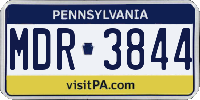 PA license plate MDR3844