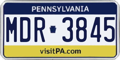 PA license plate MDR3845