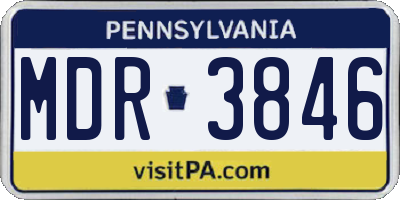 PA license plate MDR3846