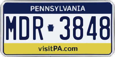 PA license plate MDR3848