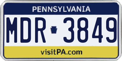PA license plate MDR3849