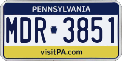 PA license plate MDR3851