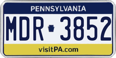 PA license plate MDR3852