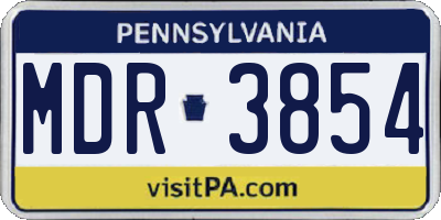 PA license plate MDR3854