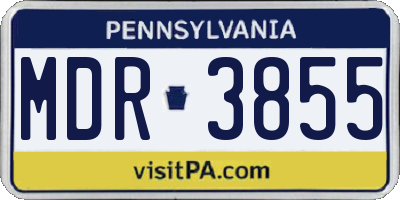 PA license plate MDR3855