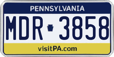 PA license plate MDR3858