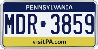 PA license plate MDR3859