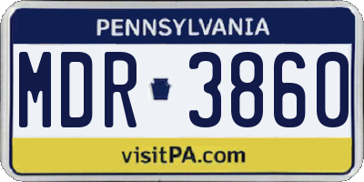 PA license plate MDR3860