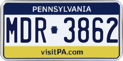 PA license plate MDR3862