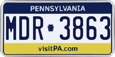 PA license plate MDR3863