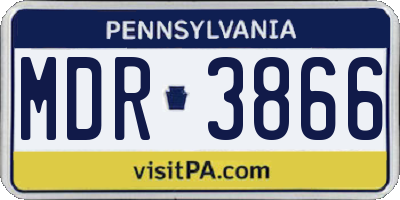 PA license plate MDR3866