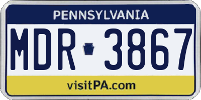 PA license plate MDR3867