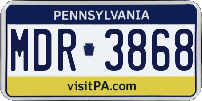 PA license plate MDR3868