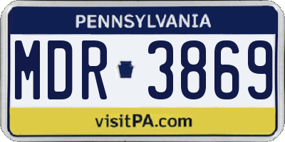 PA license plate MDR3869