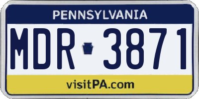 PA license plate MDR3871
