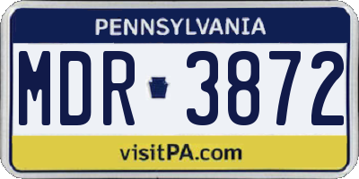 PA license plate MDR3872