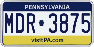 PA license plate MDR3875