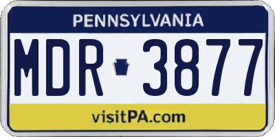 PA license plate MDR3877