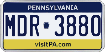 PA license plate MDR3880