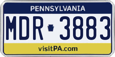 PA license plate MDR3883