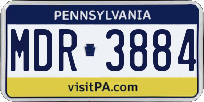 PA license plate MDR3884