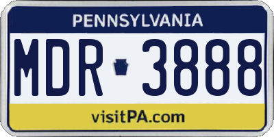 PA license plate MDR3888