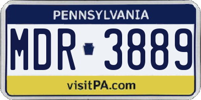 PA license plate MDR3889