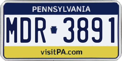 PA license plate MDR3891