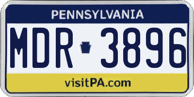 PA license plate MDR3896