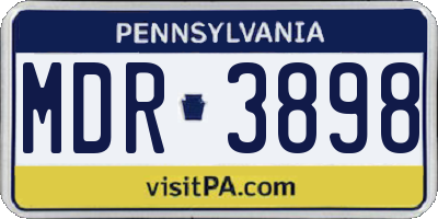 PA license plate MDR3898