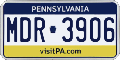 PA license plate MDR3906
