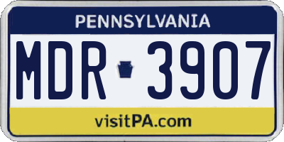 PA license plate MDR3907