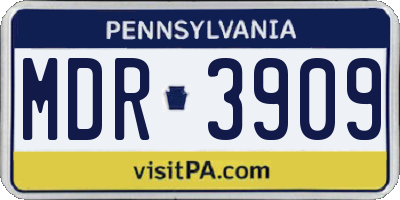 PA license plate MDR3909