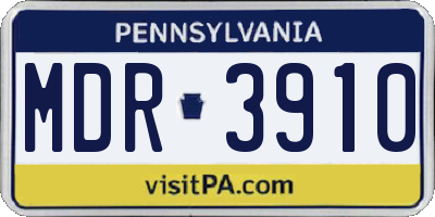 PA license plate MDR3910