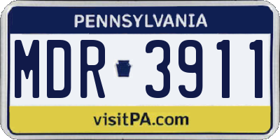 PA license plate MDR3911