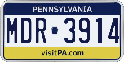 PA license plate MDR3914