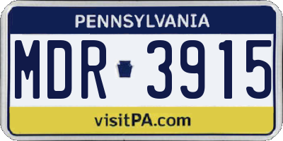 PA license plate MDR3915