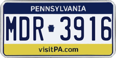 PA license plate MDR3916