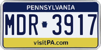 PA license plate MDR3917