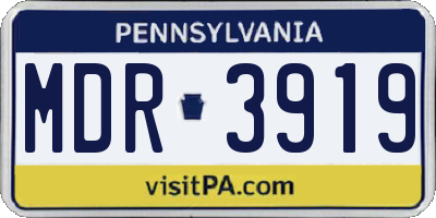 PA license plate MDR3919