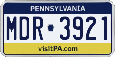 PA license plate MDR3921