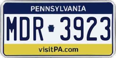 PA license plate MDR3923